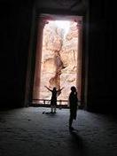 © Photo by Miriam: Daphna and Dhyan chanting at the Treasury, Petra, Jul 31